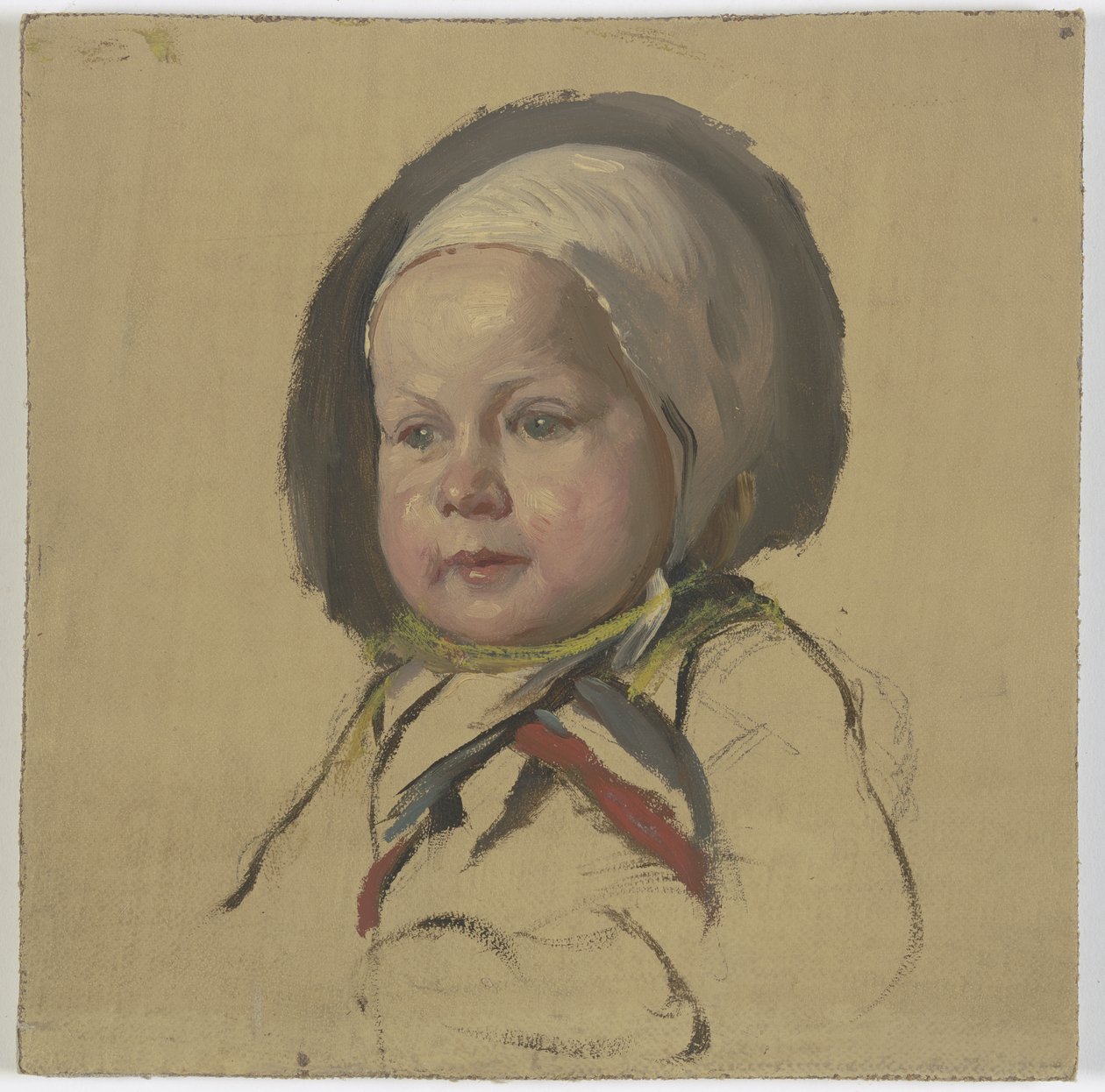 Petit enfant avec un bonnet blanc - Jakob Becker