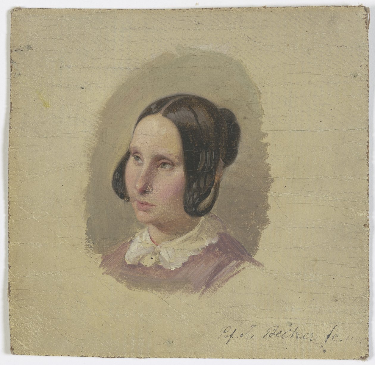 Tête de jeune fille coiffée à la mode Biedermeier - Jakob Becker