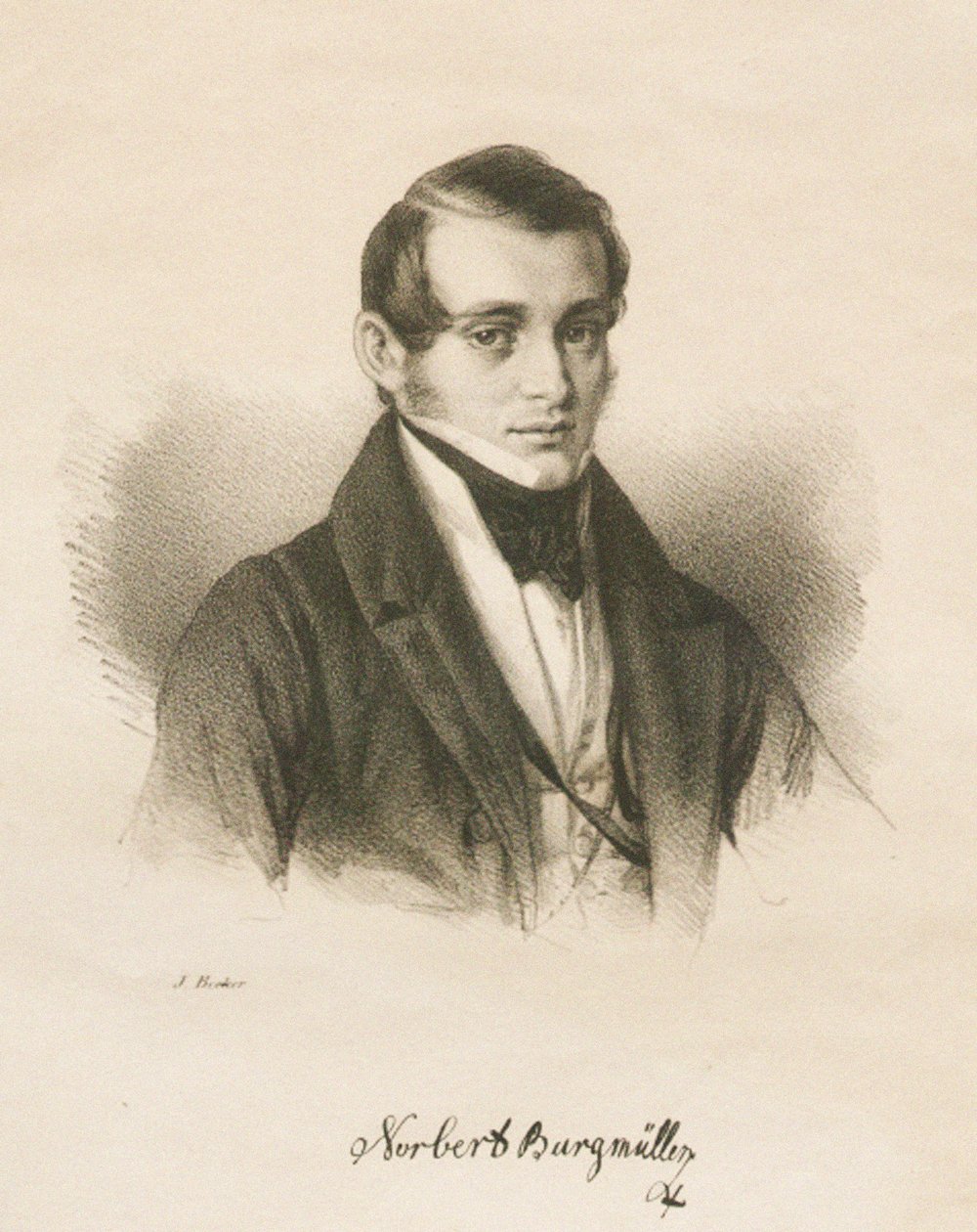 Portrait du compositeur Norbert Burgmüller 1810-1836, 1836 - Jakob Becker