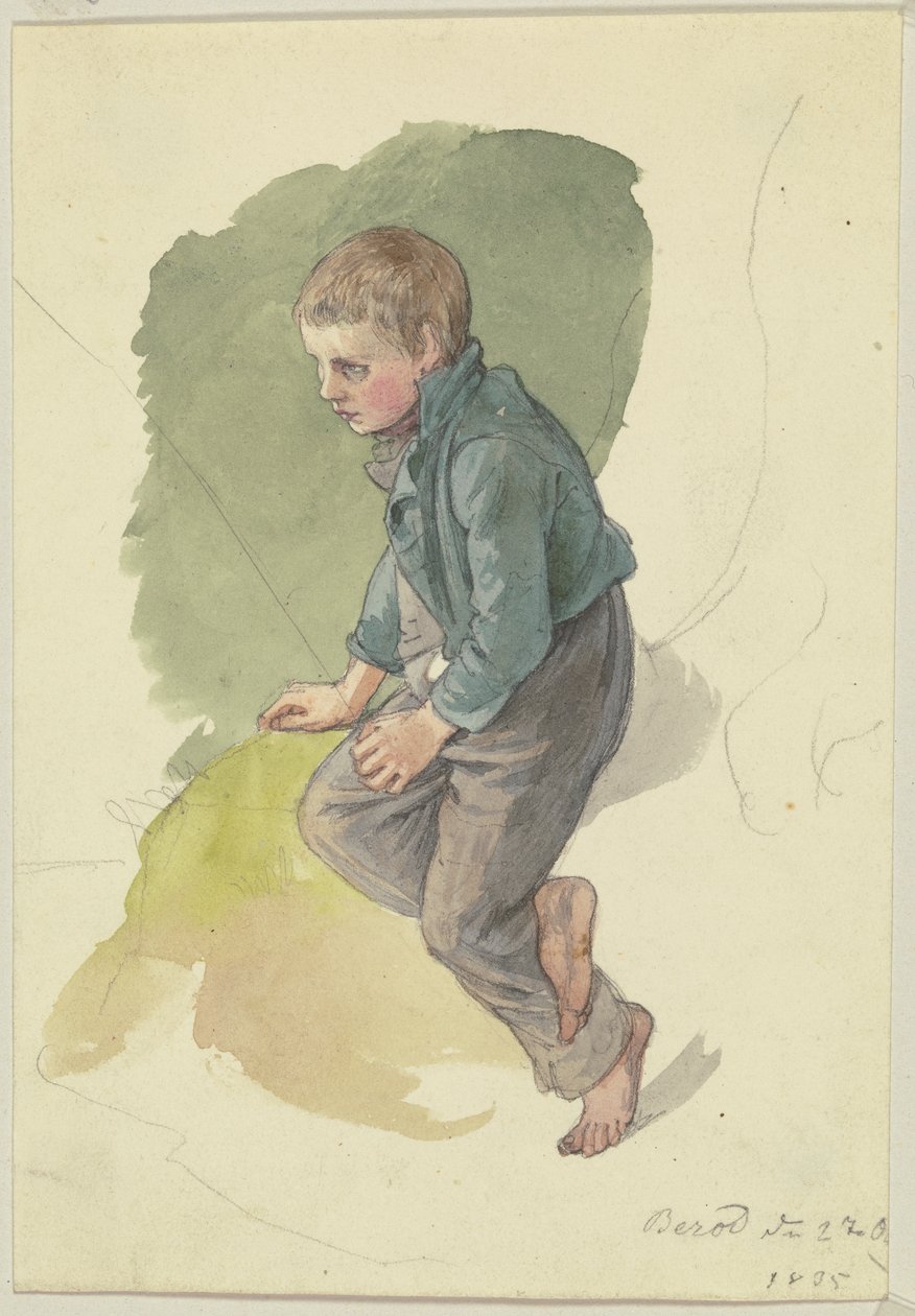 Jeune paysan assis, originaire de Berod - Jakob Becker