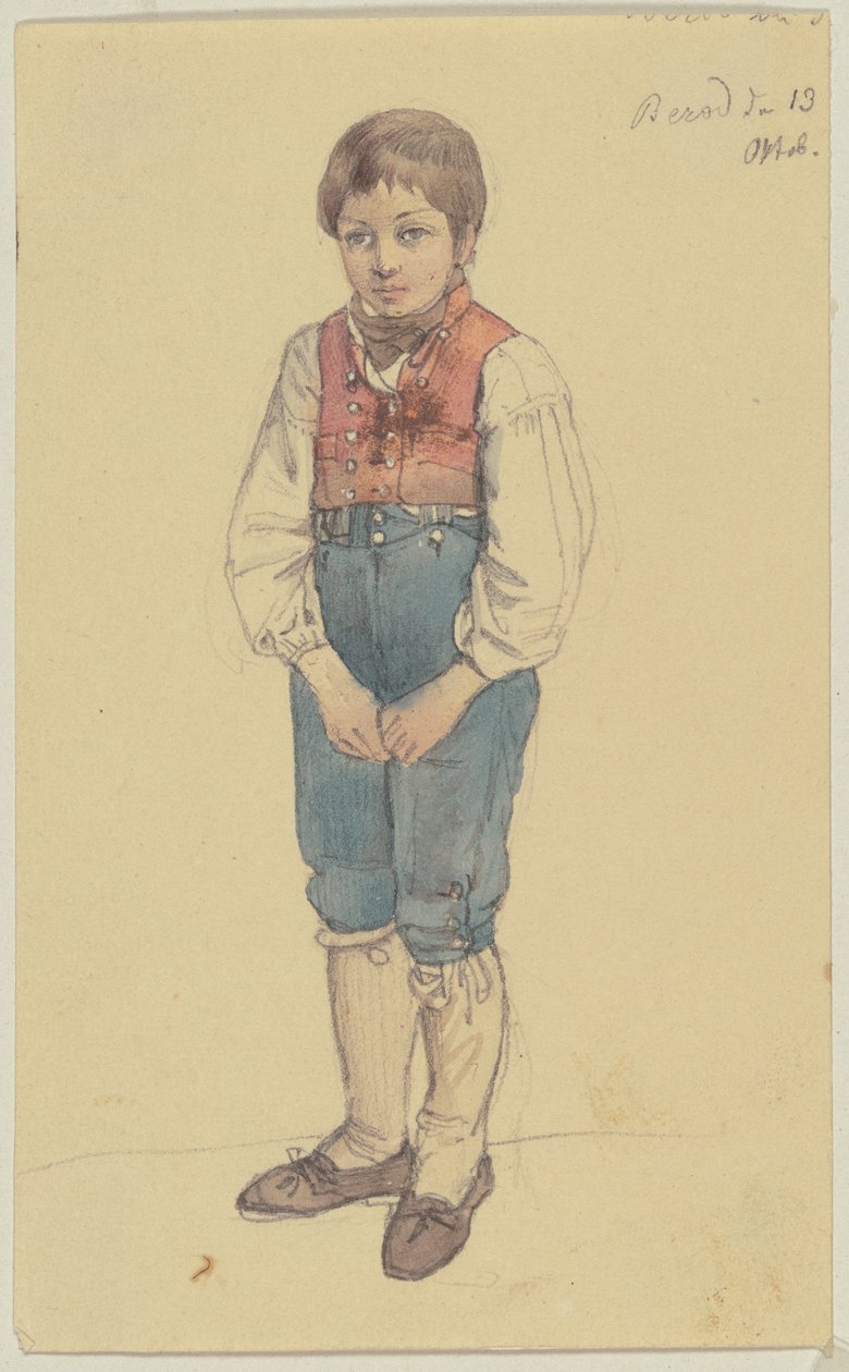 Jeune paysan debout de Berod - Jakob Becker