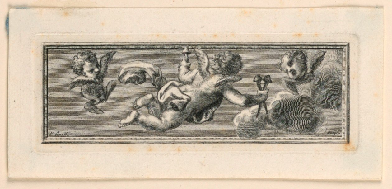 Vignette avec anges et instruments de la Passion - Jakob Frey