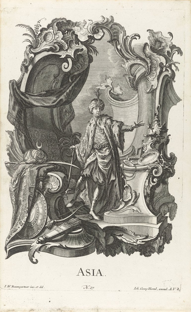 Rocaille avec la personnification du continent asiatique (Asia) - Jakob Gottlieb Thelott