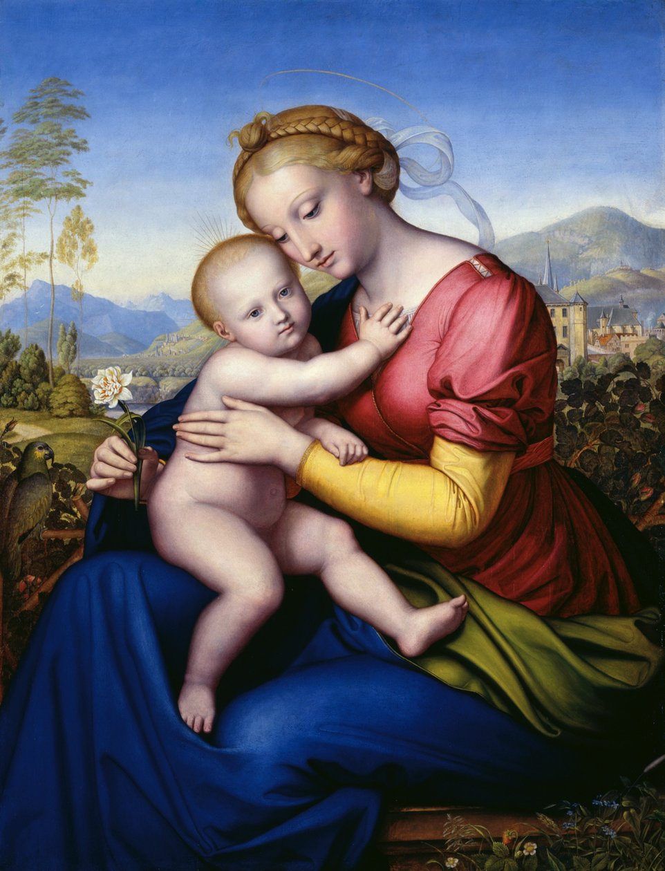 Madonna avec enfant et perroquet - Jakob Götzenberger
