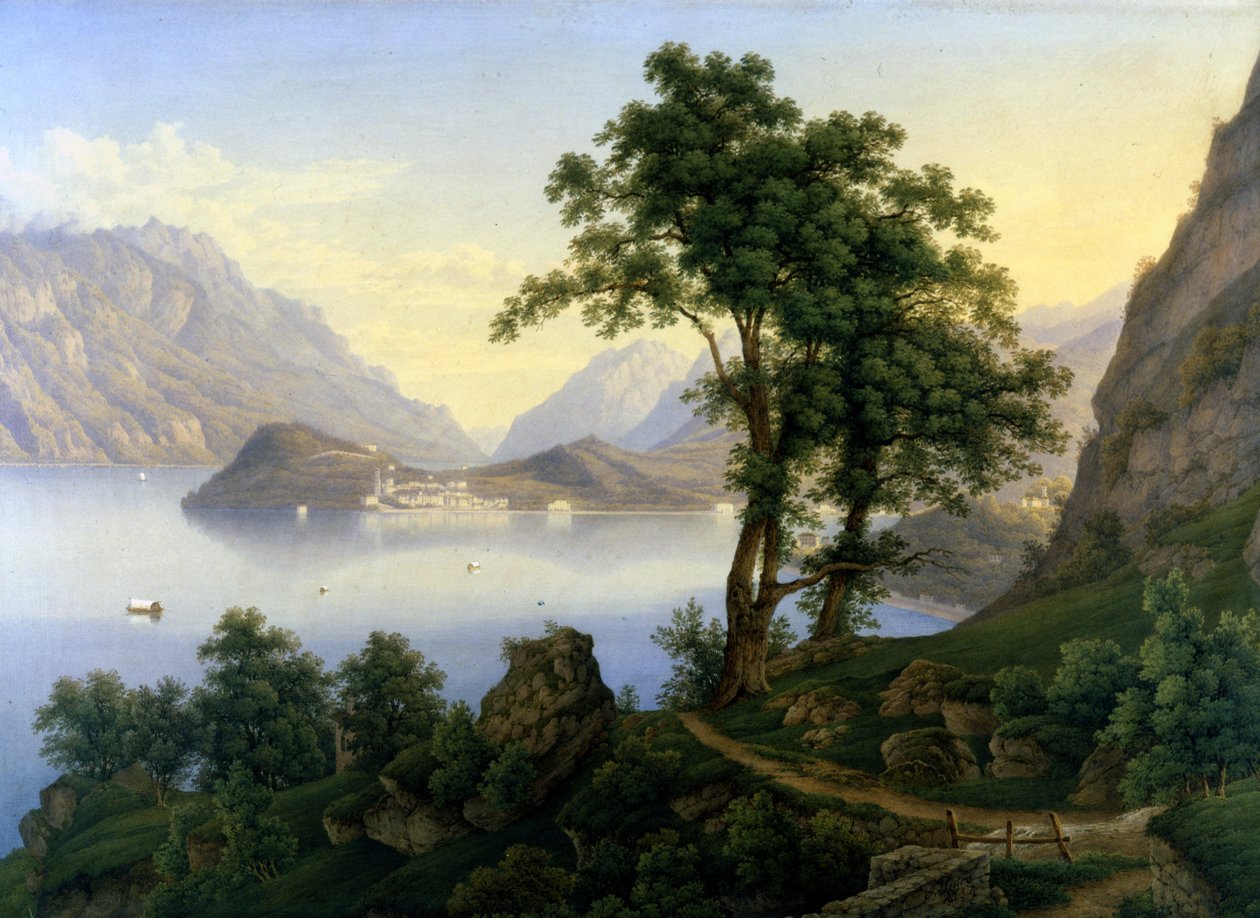 Vue de Bellagio sur le lac de Côme. 19e siècle - Jakob Suter