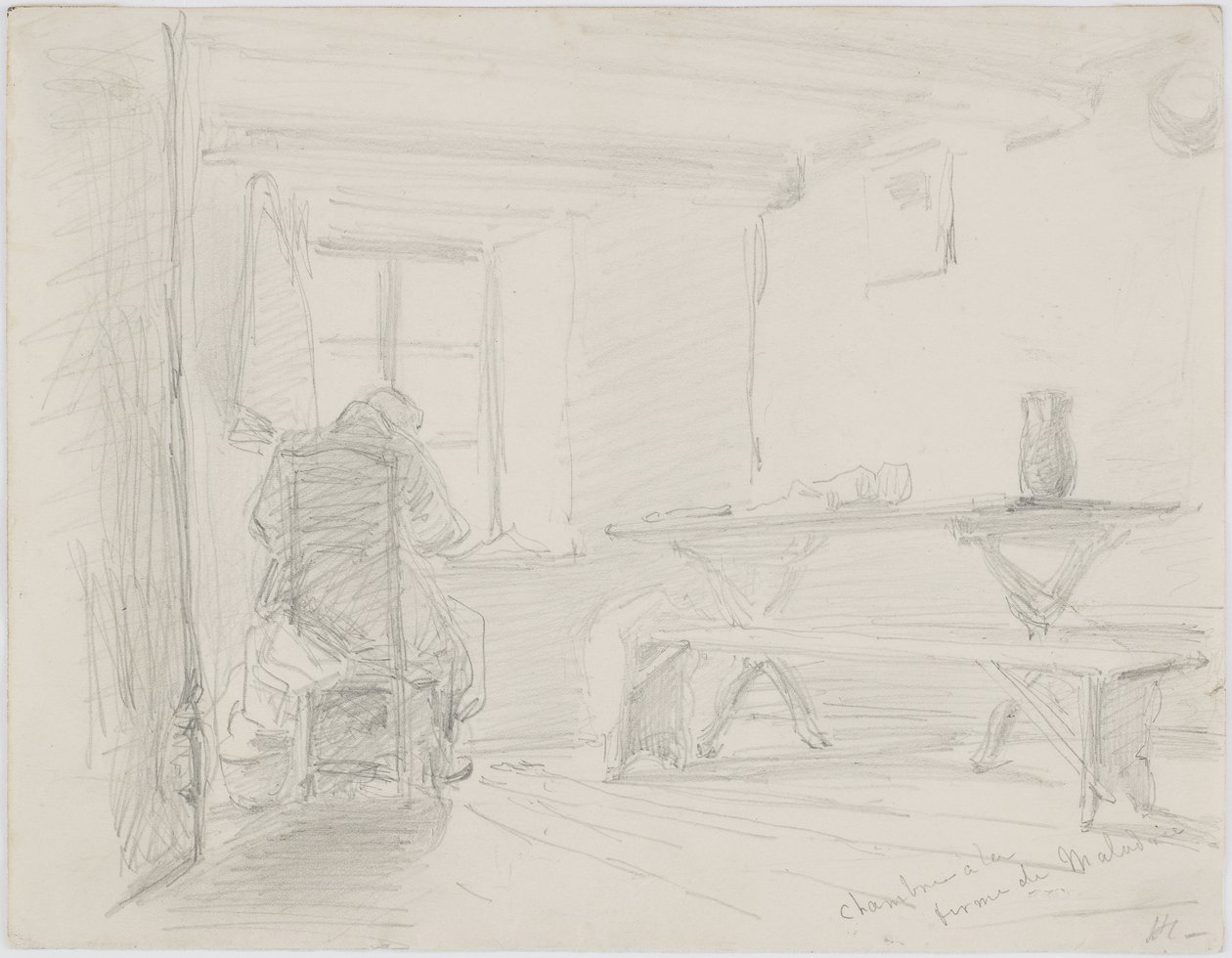Chambre la Ferme de Maladrie, vers 1861 - James Abbott McNeill Whistler