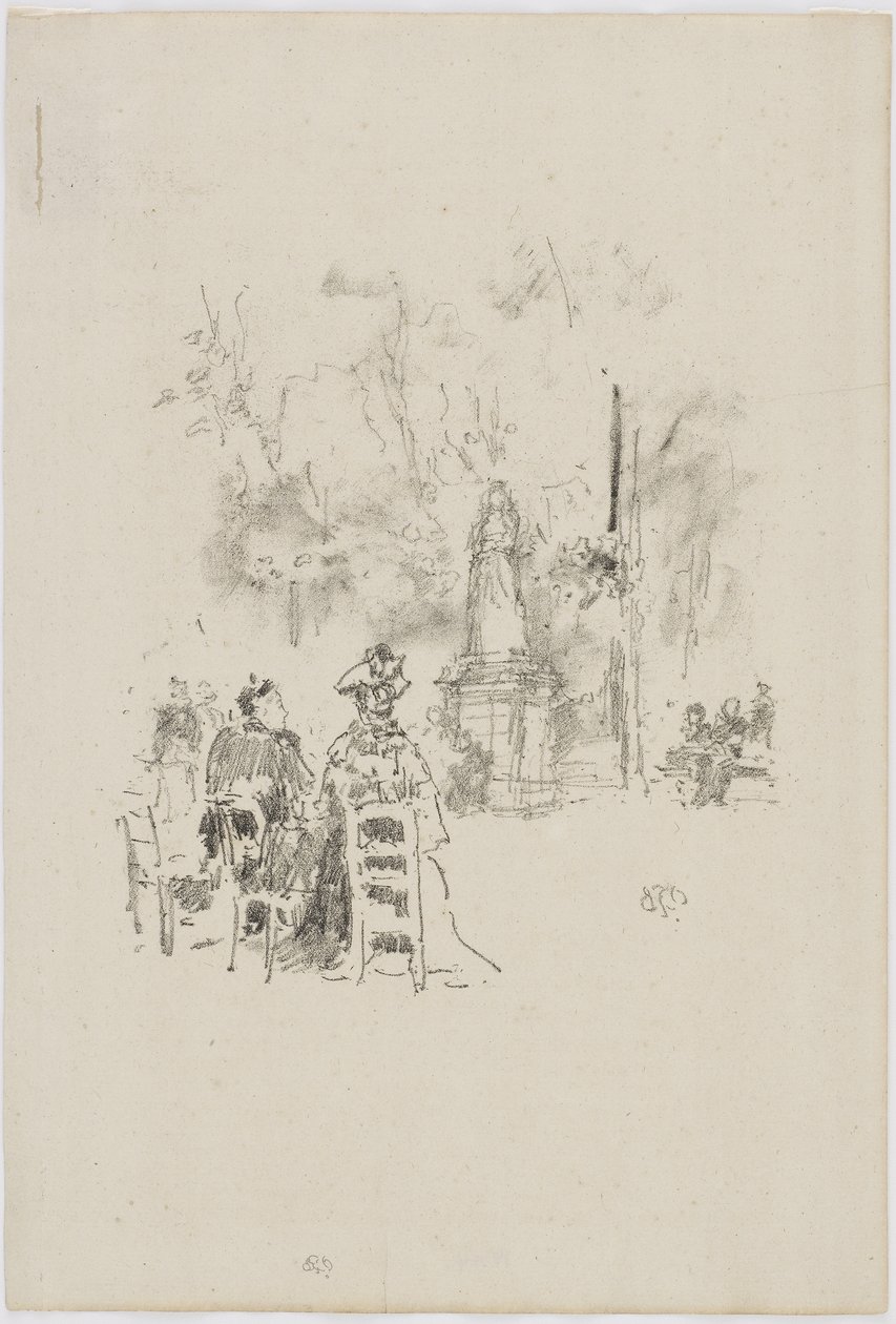 Conversation sous la statue, Jardins du Luxembourg, 1893 - James Abbott McNeill Whistler