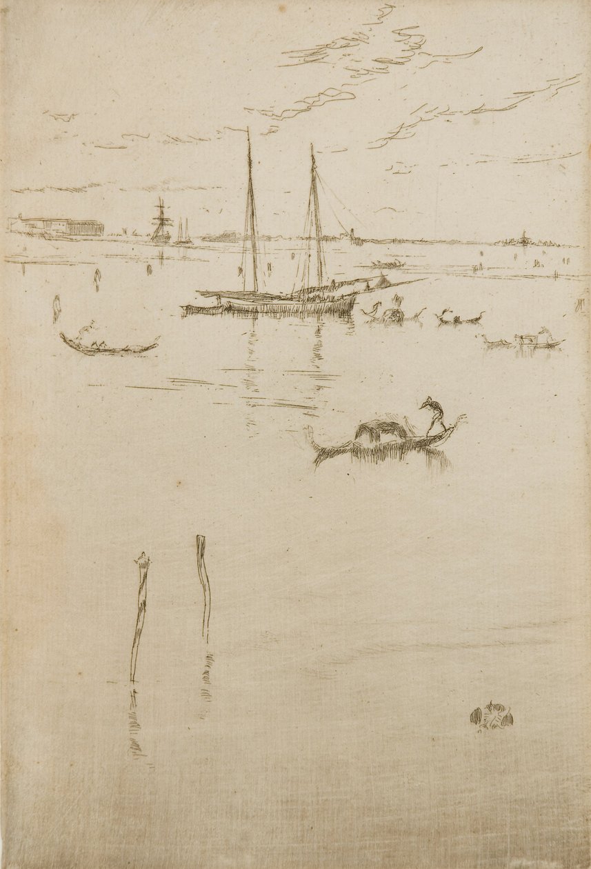 La petite lagune, des Douze Eaux-fortes, également connue sous le nom de Premier ensemble de Venise - James Abbott McNeill Whistler