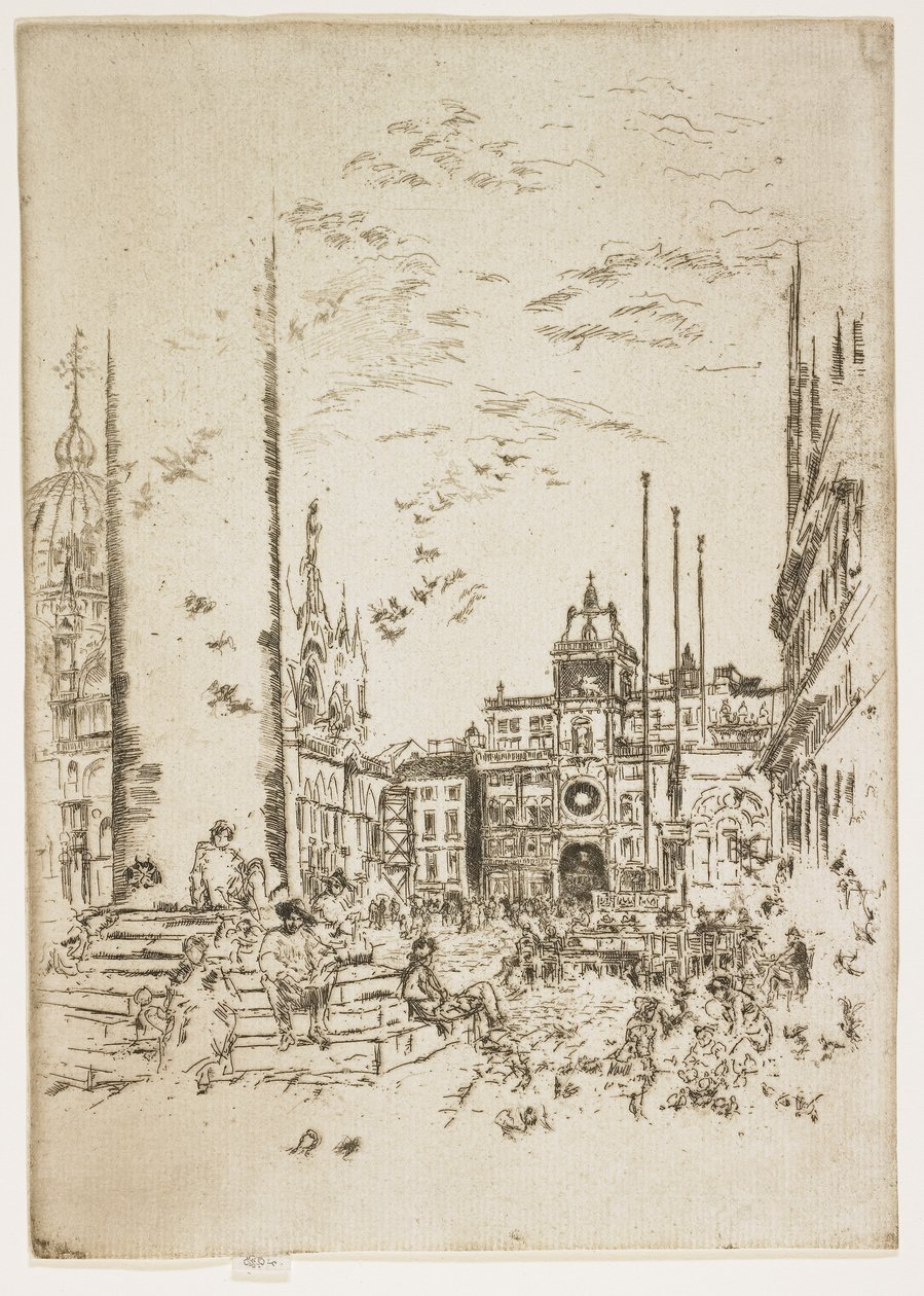 La Piazetta, planche de The Second Venice Set ou Twenty-Six Etchings, 1879-1880 - James Abbott McNeill Whistler