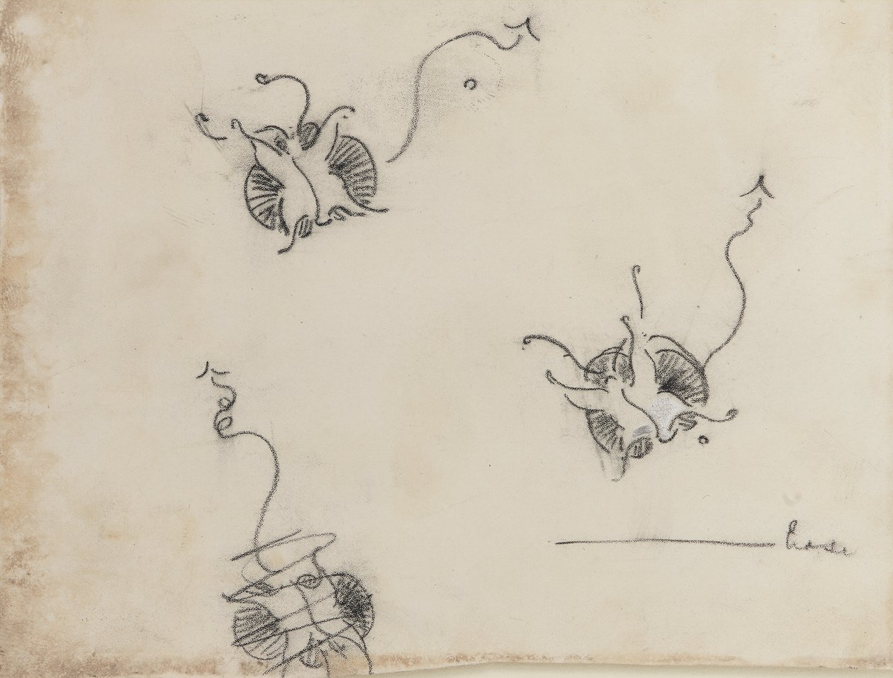 Trois papillons Whistler et un croquis détruit, c.1890 - James Abbott McNeill Whistler