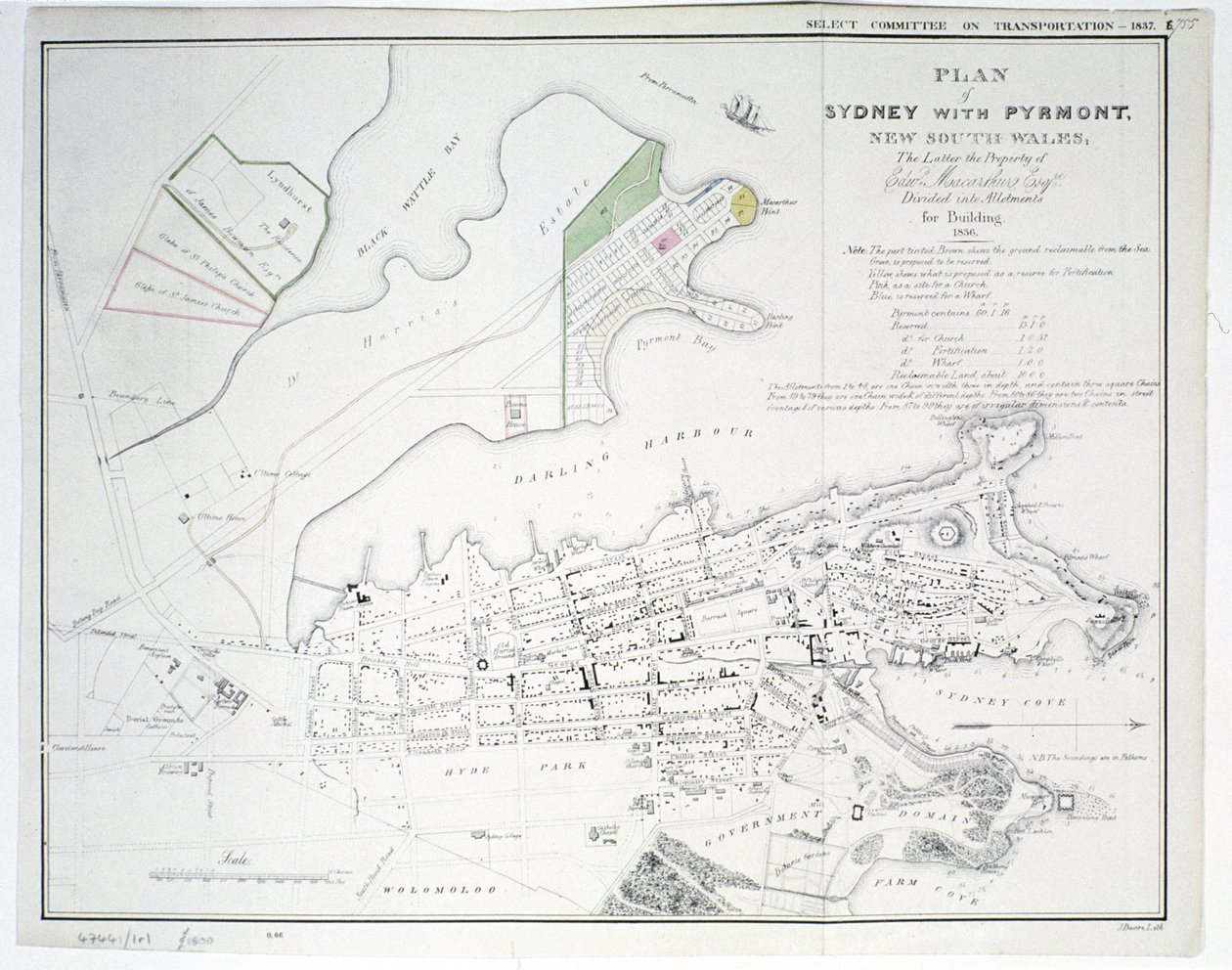Plan de Sydney avec Pyrmont, Nouvelle-Galles du Sud, ce dernier la propriété d