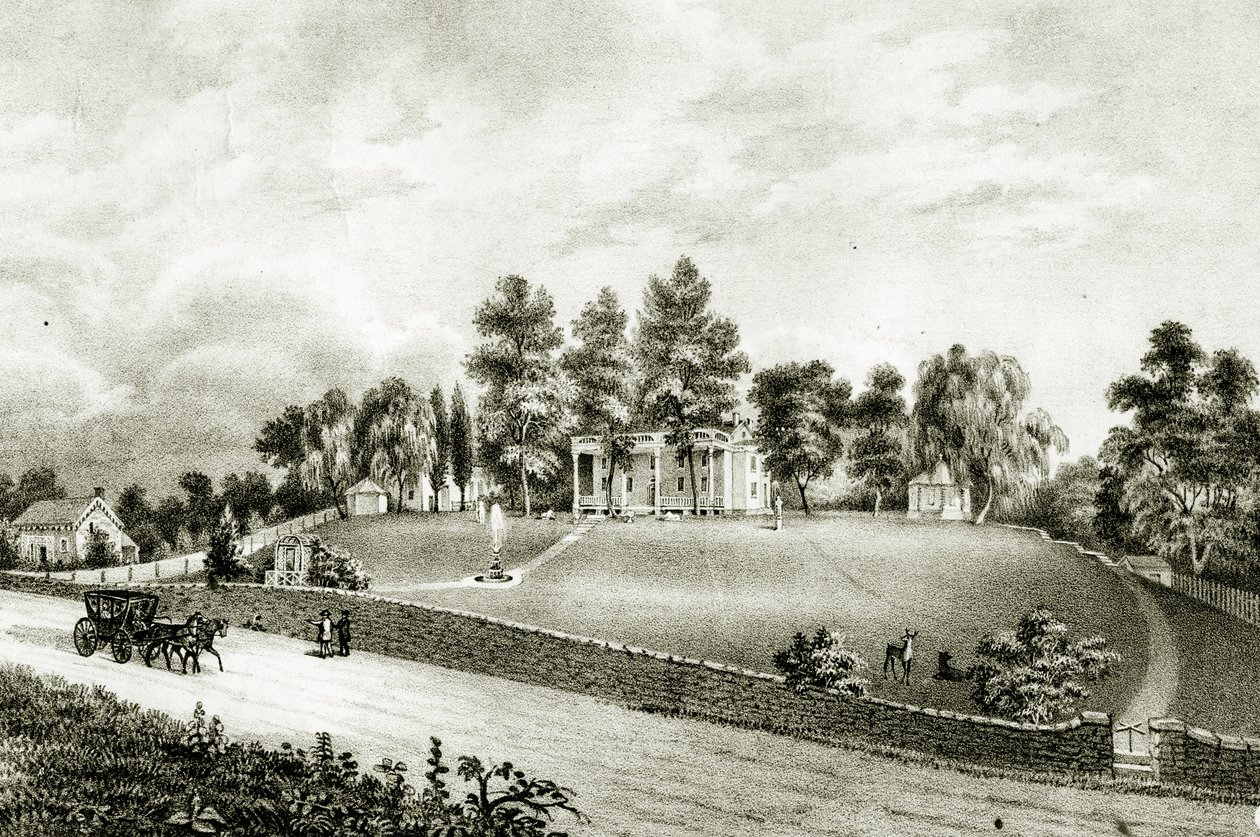 Parc de la Fontaine, Chutes de Schuylkill, Philadelphie, c.1845 - James Fuller Queen