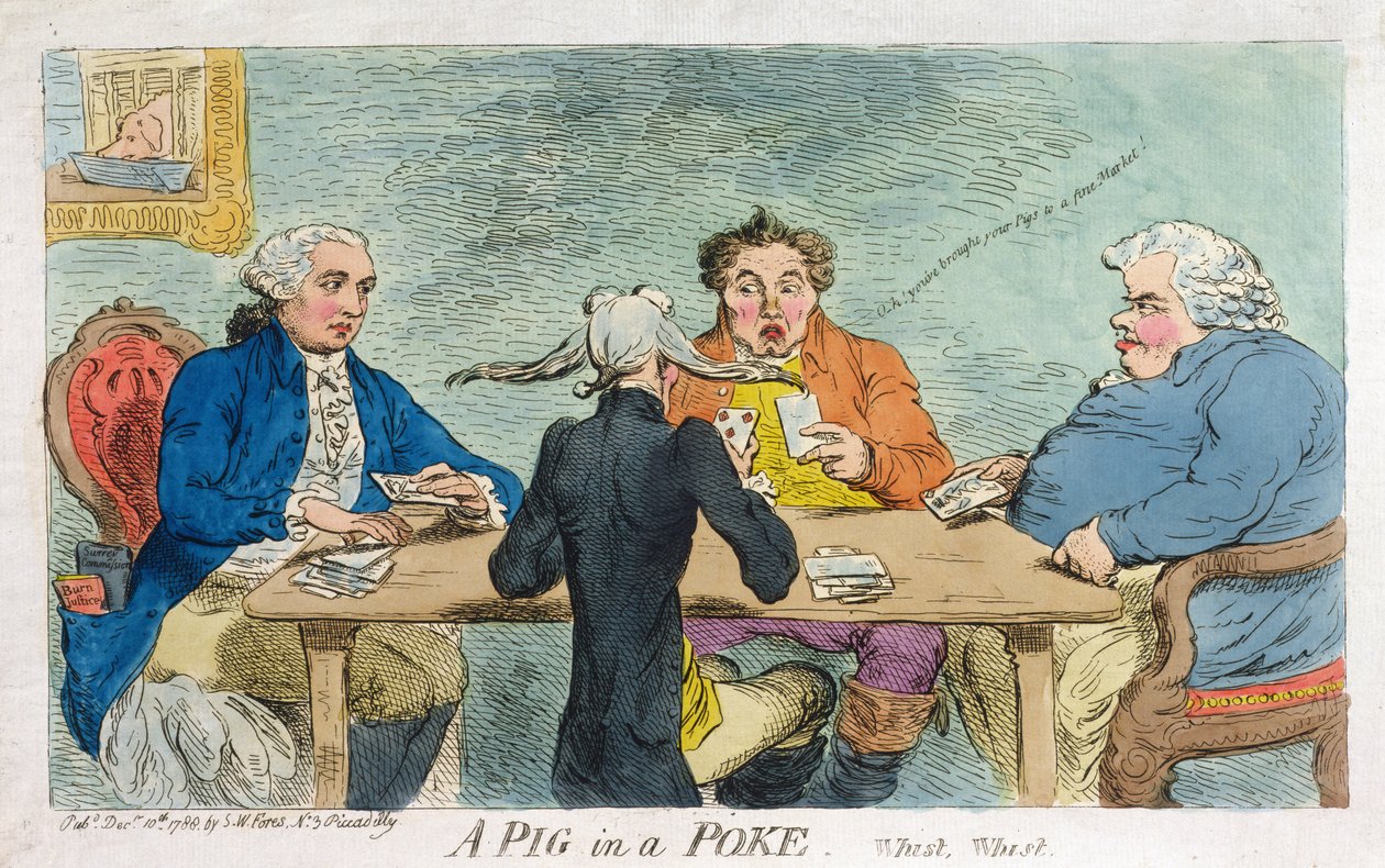 Un cochon dans un sac, publié par S.W. Fores en 1788 - James Gillray