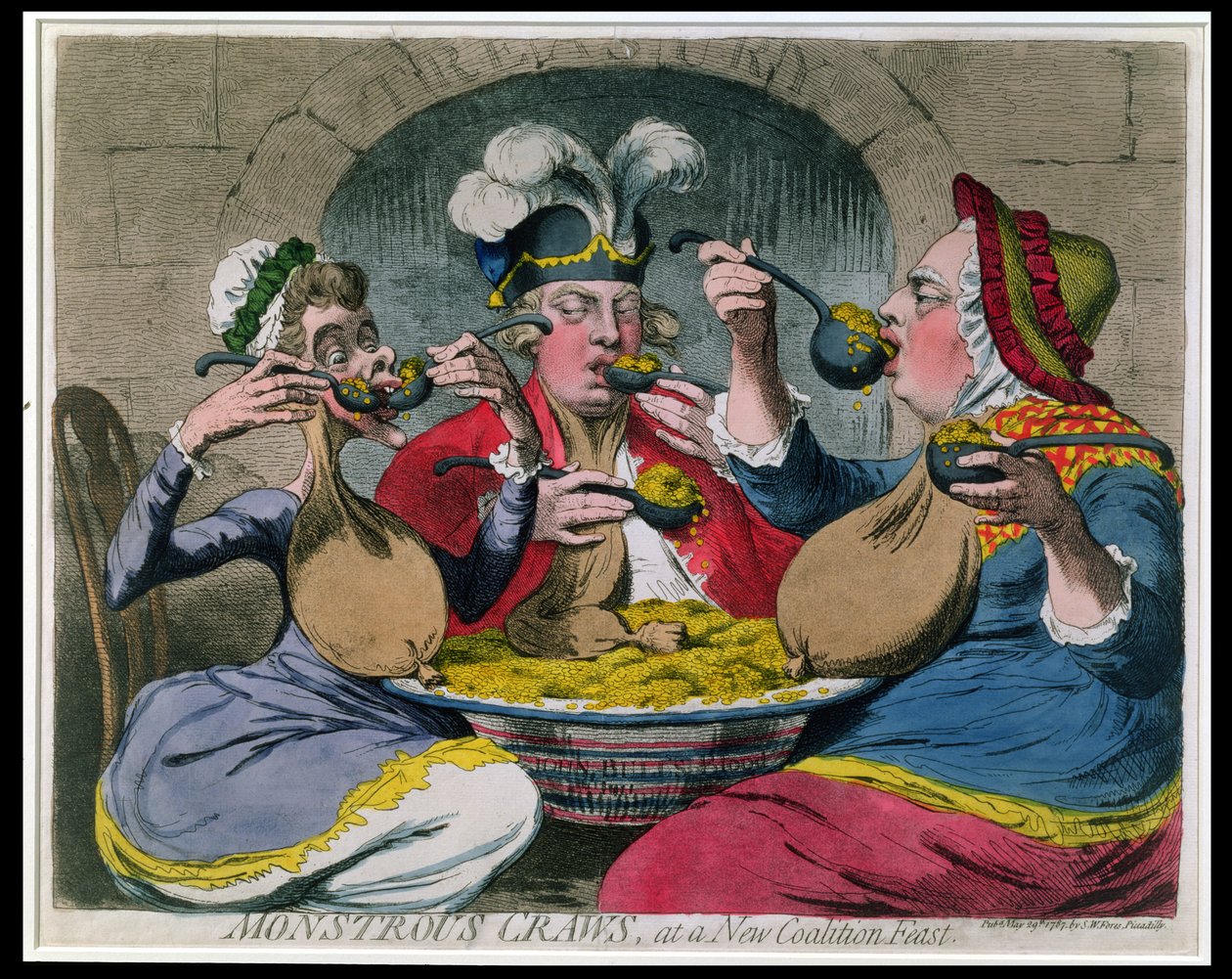 Monstrous Craws à un nouveau festin de coalition, publié par S.W. Fores en 1787 - James Gillray