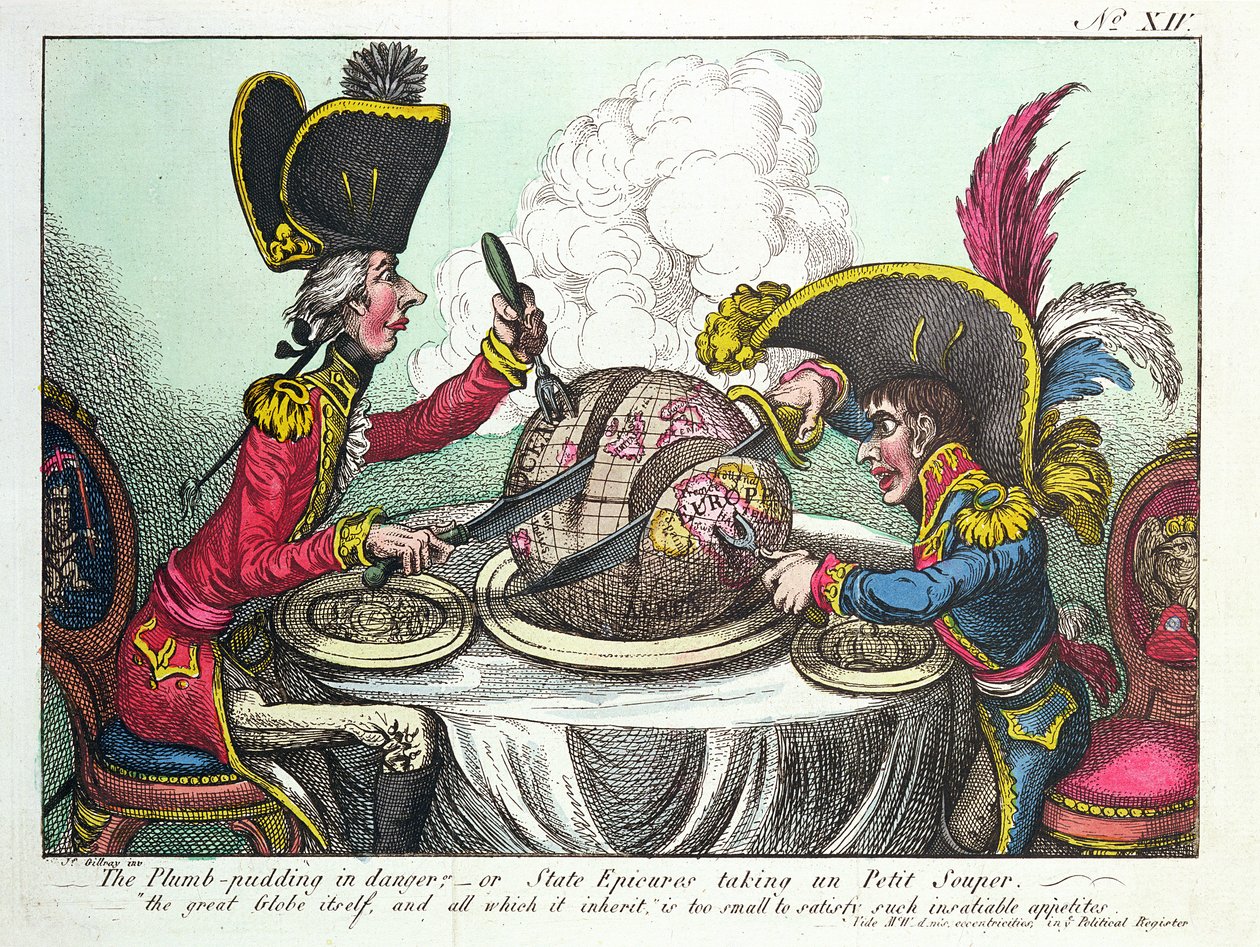 Le pudding aux prunes en danger, 1805 - James Gillray