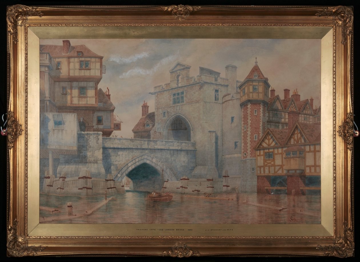 Traitors Gate - Vieux pont de Londres en 1650 - James Stewart