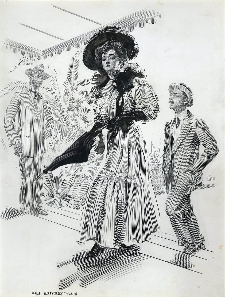 Elle passa majestueusement devant le misérable, suivie docilement par Septimus - James Montgomery Flagg