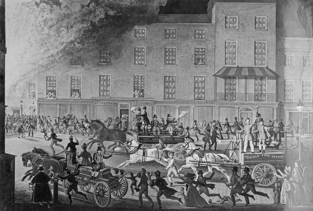 Pompiers de Londres, les nobles protecteurs des vies et des biens, gravé par R.G. Reeve, publié par Thomas McLean - James Pollard