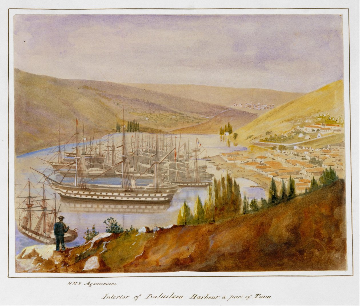 Intérieur du port de Balaclava et partie de la ville - James Robertson