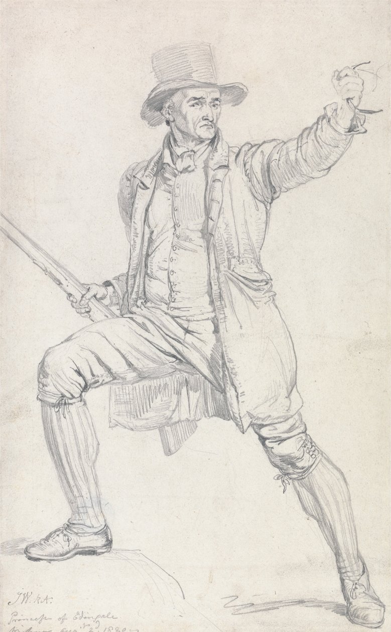 Étude pour le personnage central dans la peinture de Ward Le Voleur de Cerf - James Ward