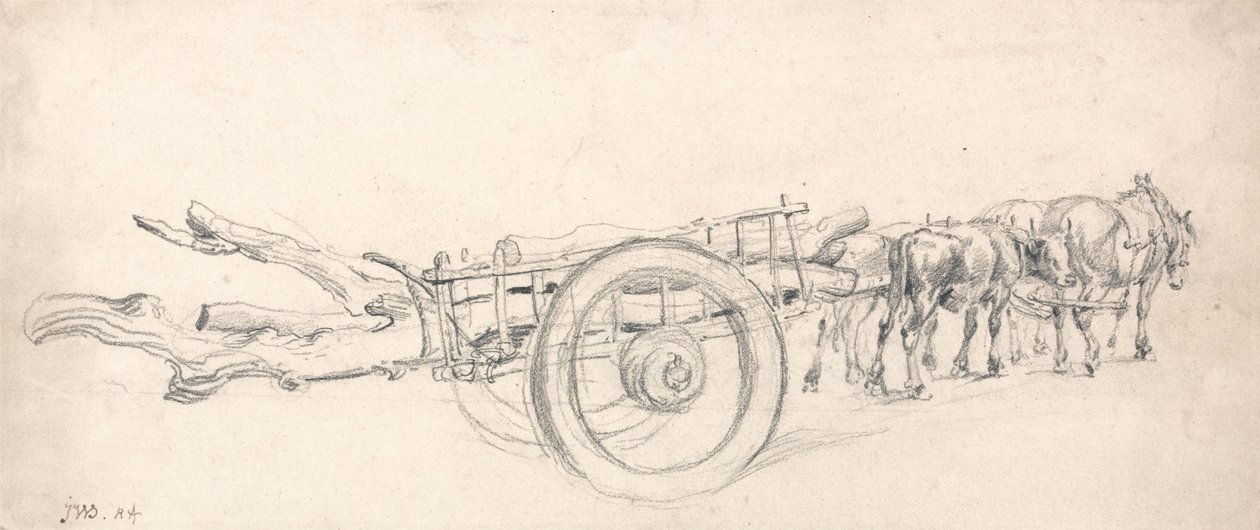 Un chariot de bois chargé de troncs d