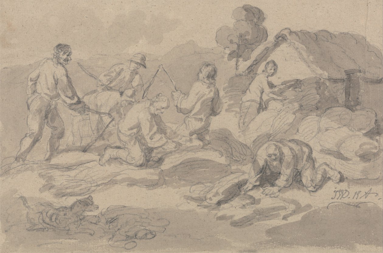 Travailleurs agricoles battant le maïs - James Ward