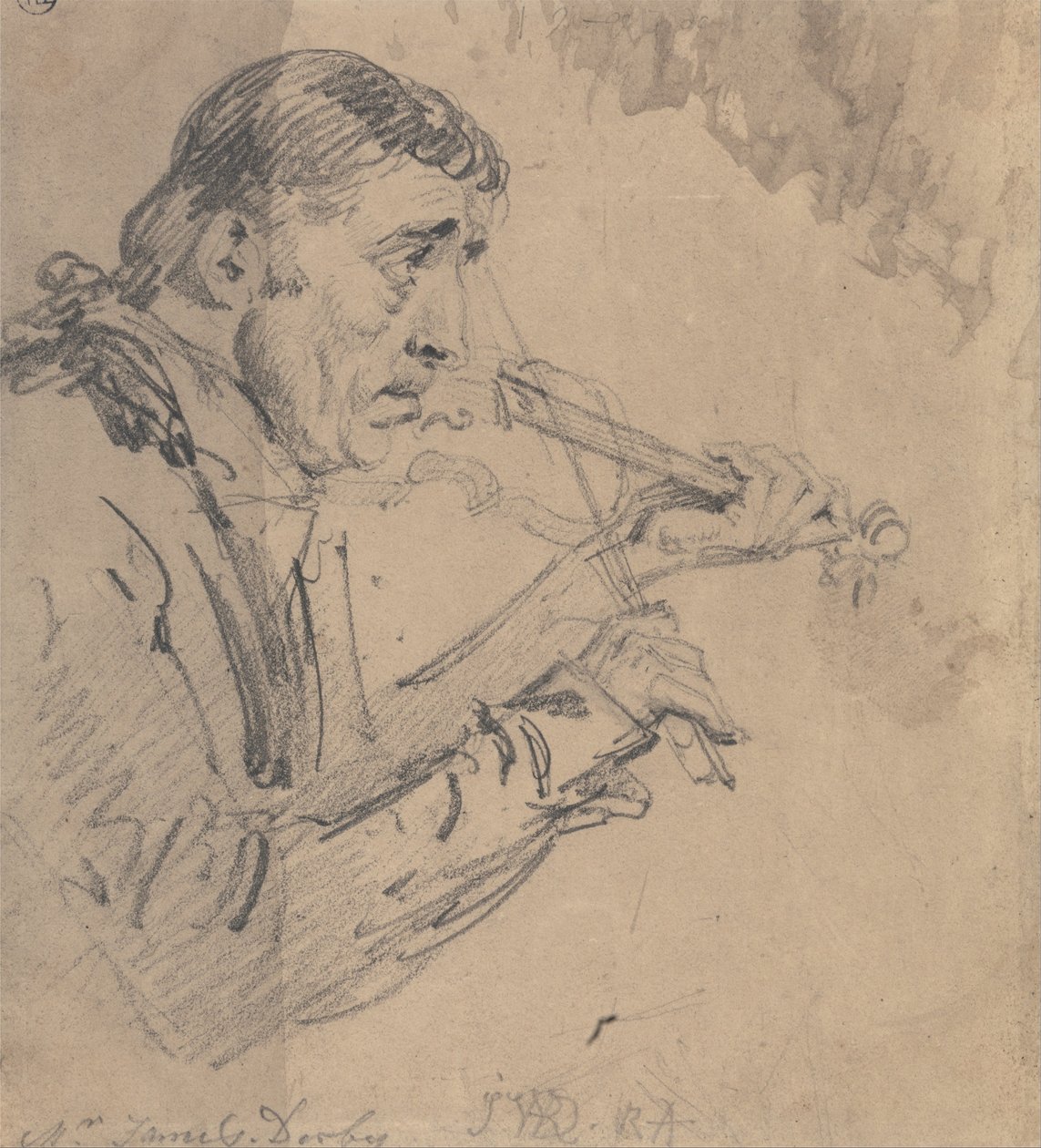 M. James Derby jouant du violon - James Ward