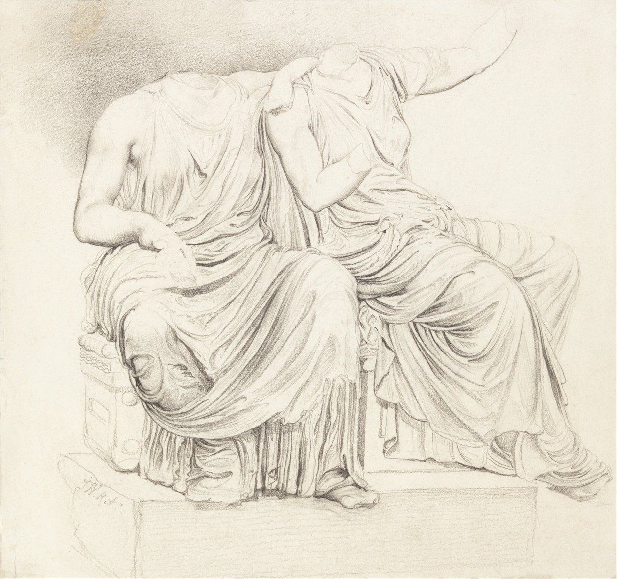 Étude de deux statues classiques sans tête - James Ward