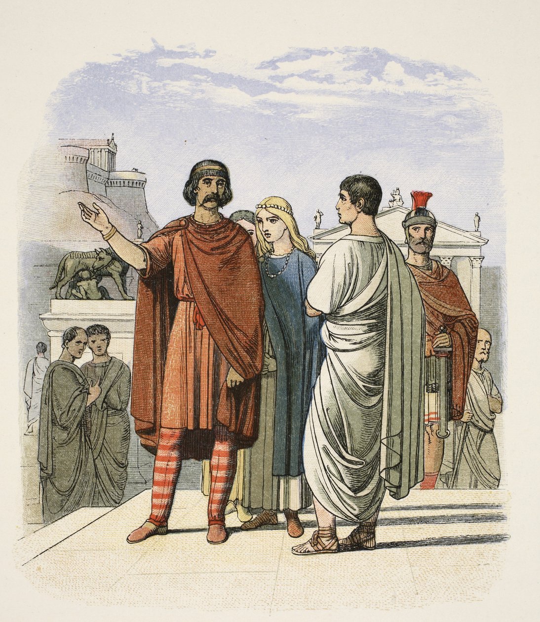 Caractacus à Rome en 52 après J.-C., de A Chronicle of England BC 55 to AD 1485, pub. Londres, 1863 - James William Edmund Doyle