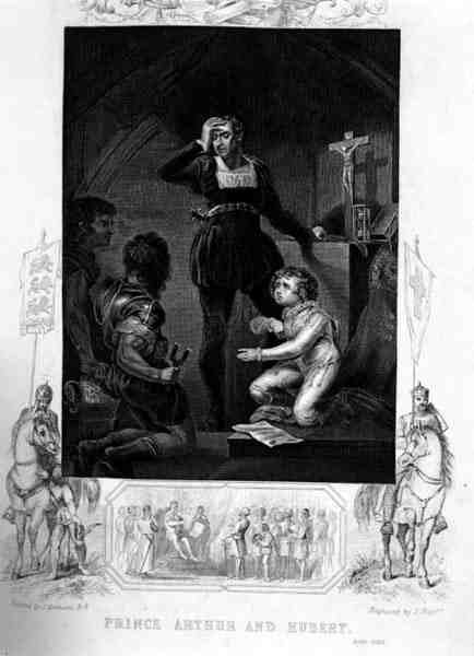 Prince Arthur et Hubert, dans Le Roi Jean de William Shakespeare, gravé par J. Rogers - James (after) Northcote