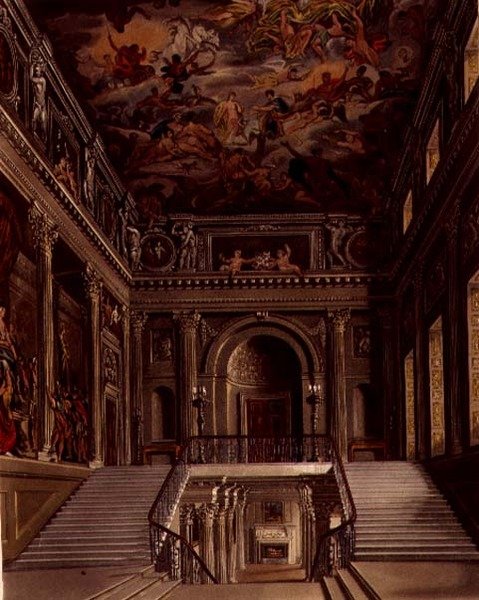 Escalier, Buckingham House, gravé par William James Bennett (1787-1844) de 