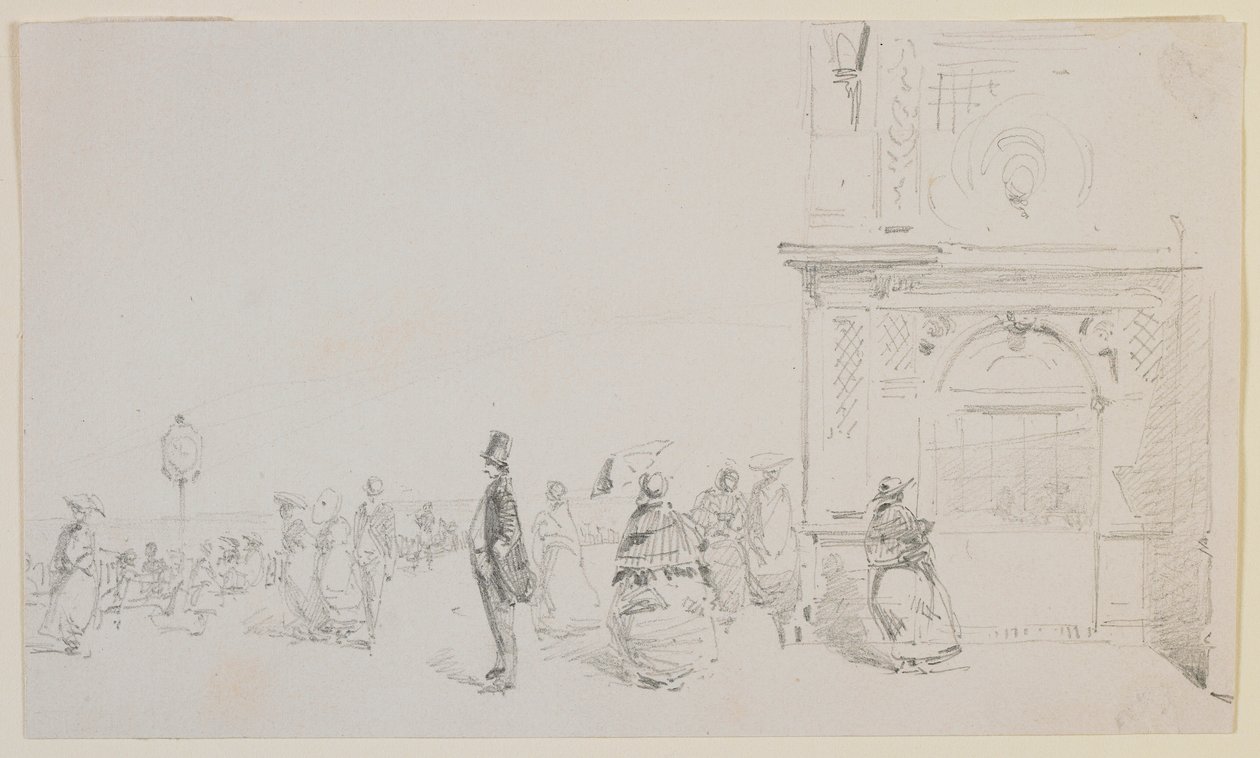 Un groupe de figures sur une esplanade - James Abbott McNeill Whistler