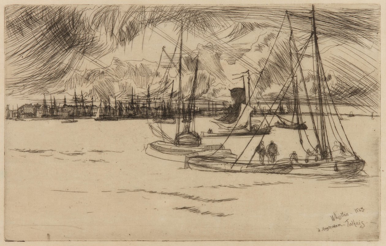 Amsterdam, depuis le Tolhuis, 1863 - James Abbott McNeill Whistler