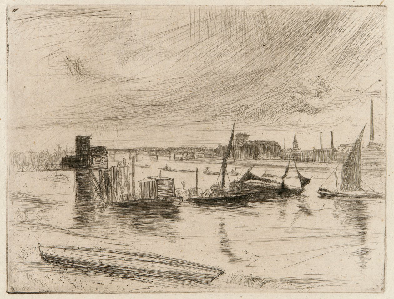 Aube à Battersea, Cadogan Pier - James Abbott McNeill Whistler
