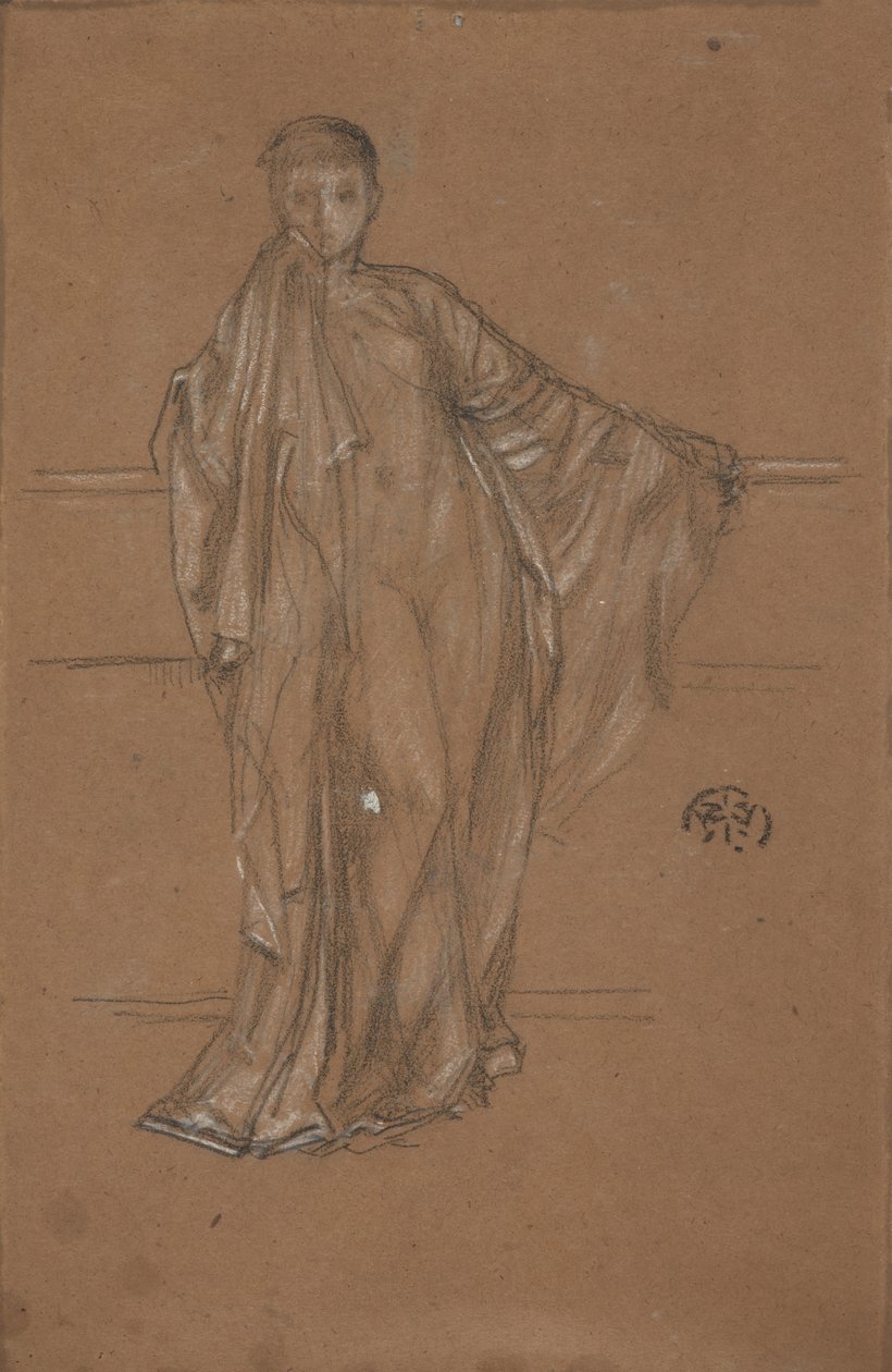 Figure drapée à une balustrade - James Abbott McNeill Whistler