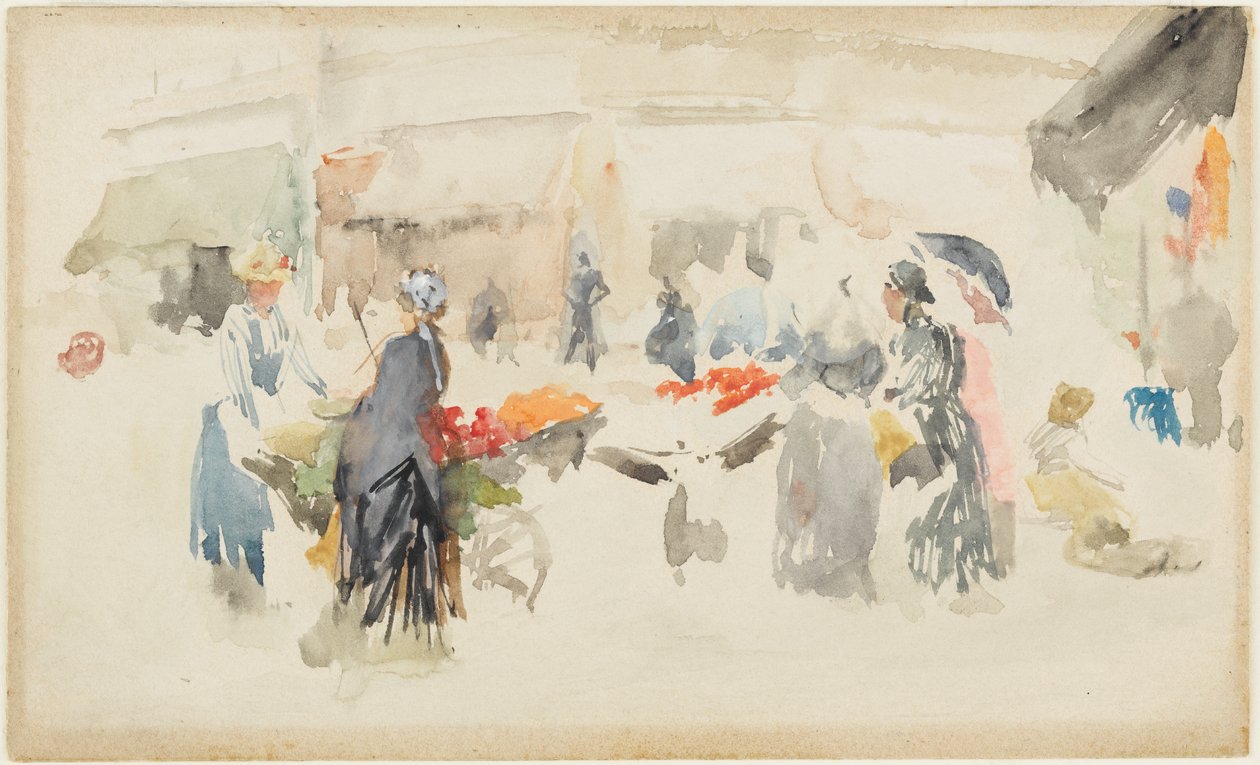 Marché aux fleurs – Dieppe - James Abbott McNeill Whistler