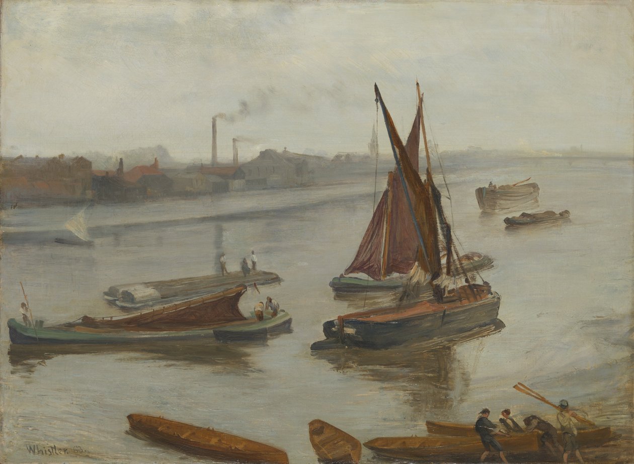 Gris et argent : Old Battersea Reach - James Abbott McNeill Whistler