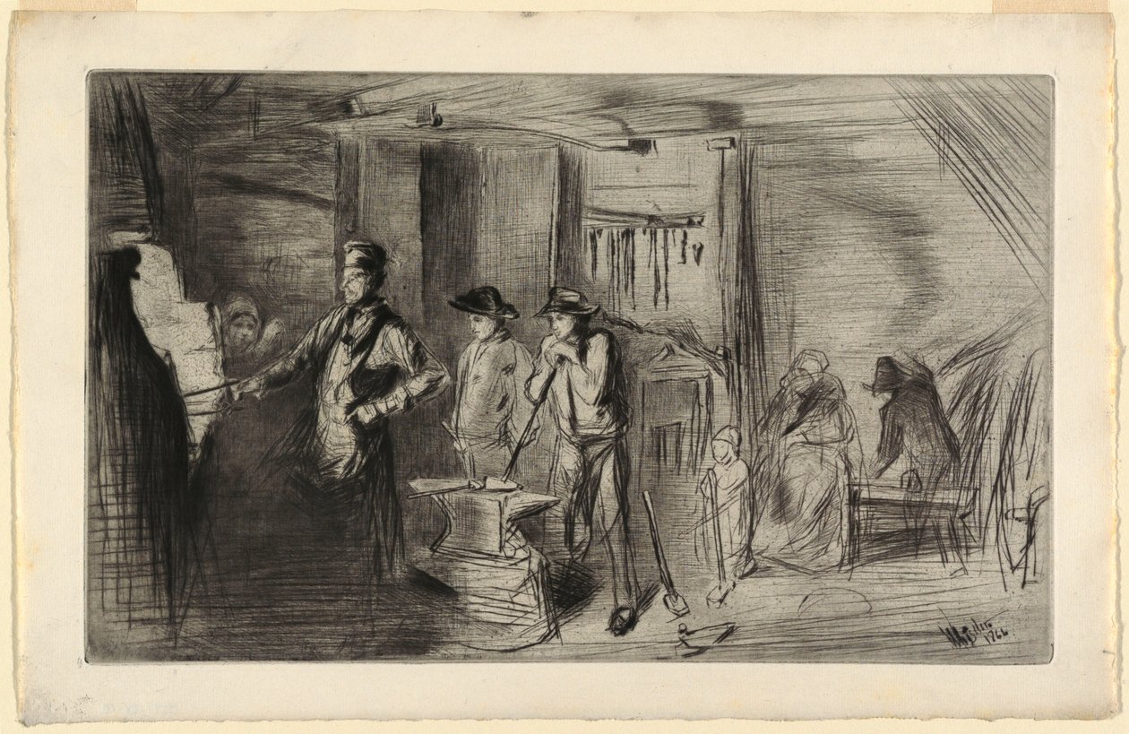Gravure, La Forge, de la série Gravures sur la Tamise et autres sujets, 1861 - James Abbott McNeill Whistler