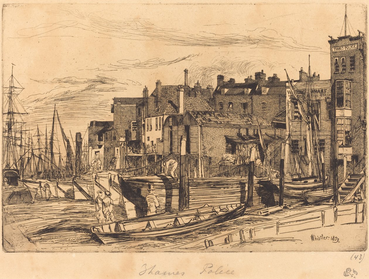 Police de la Tamise, 1859 - James Abbott McNeill Whistler