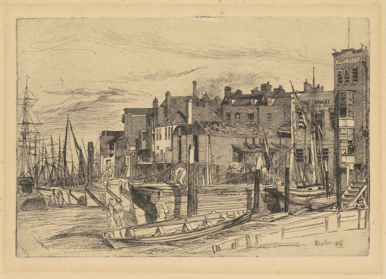 Police de la Tamise, 1859 - James Abbott McNeill Whistler