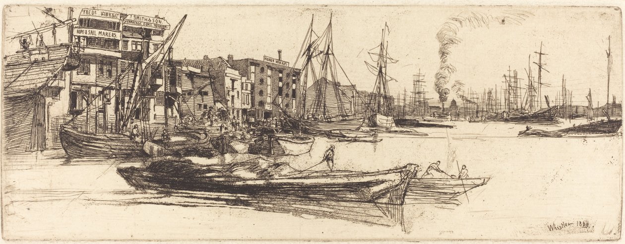 Entrepôts de la Tamise, 1859 - James Abbott McNeill Whistler