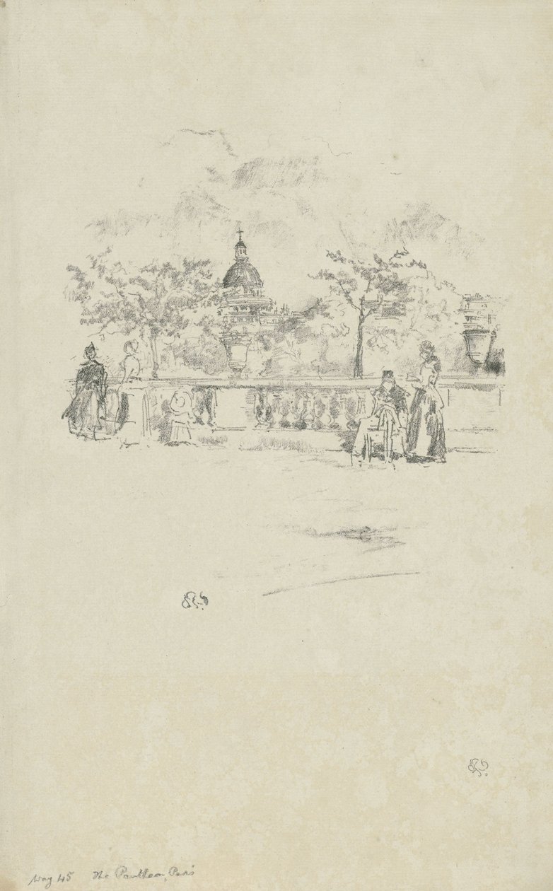 Le Panthéon, depuis la terrasse des Jardins du Luxembourg - James Abbott McNeill Whistler