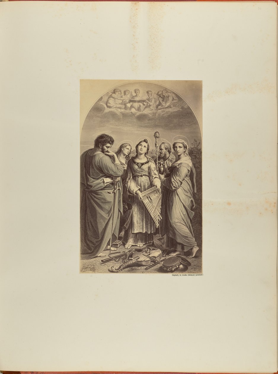 Raphaël, Sainte Cécile. Bologne. gravure - James Anderson