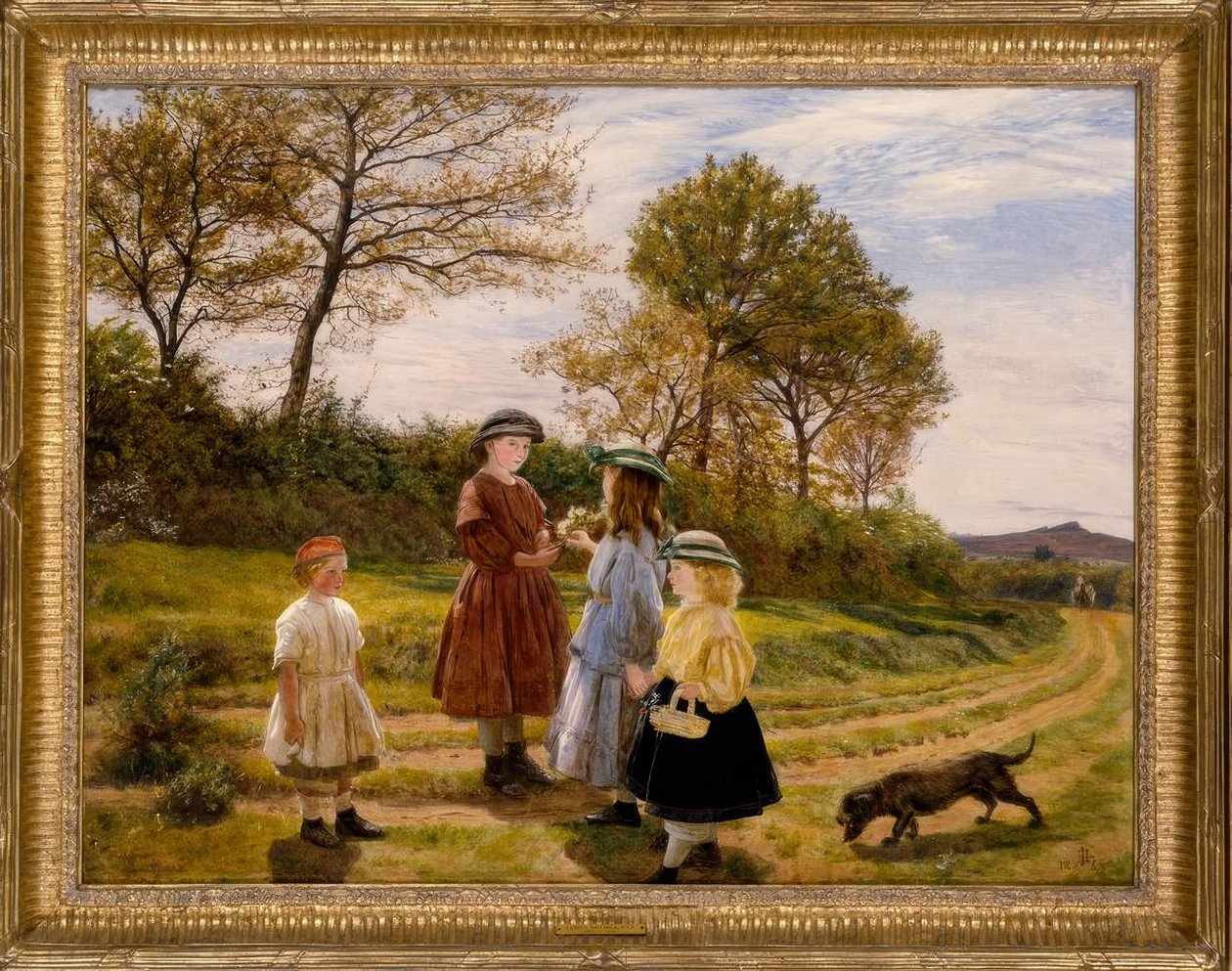 James Archer, Les Cueilleurs de fleurs / Peinture, 1863 - James Archer