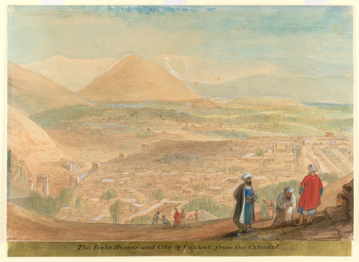 Le Bala Hissar et la ville de Kaboul (Afghanistan) depuis la Citadelle - James Atkinson