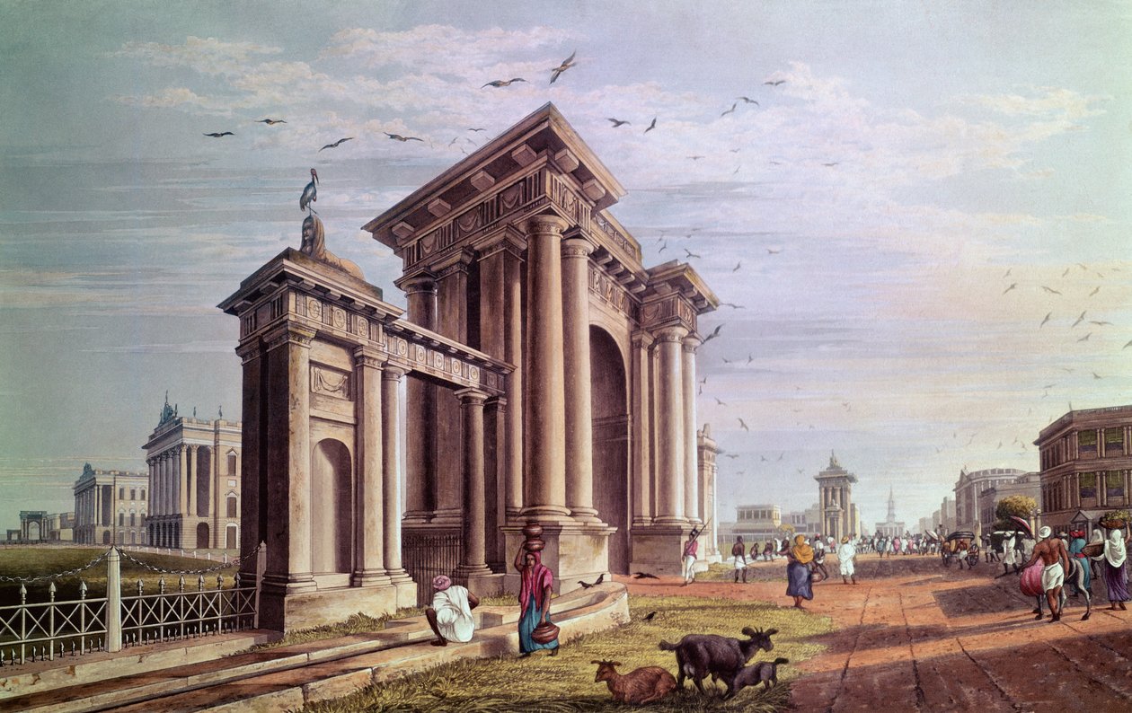 Rue de la Cour, Calcutta (gravé par Robert Havell, pub. 1824) - James Baillie Fraser