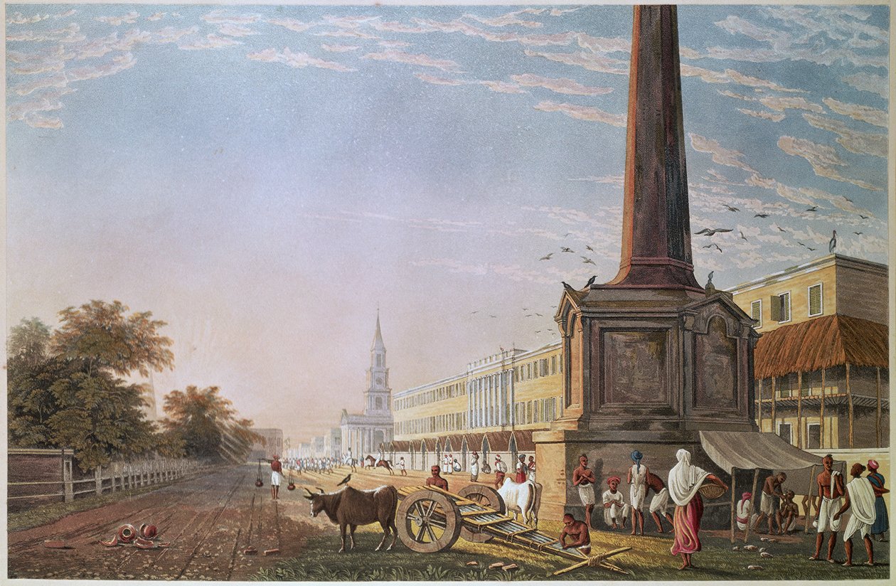 Bâtiments des écrivains, Calcutta, gravé par Robert Havell, pub. 1824 - James Baillie after Fraser