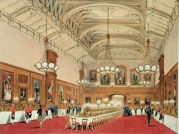 La galerie Waterloo, château de Windsor, lors de la visite de l