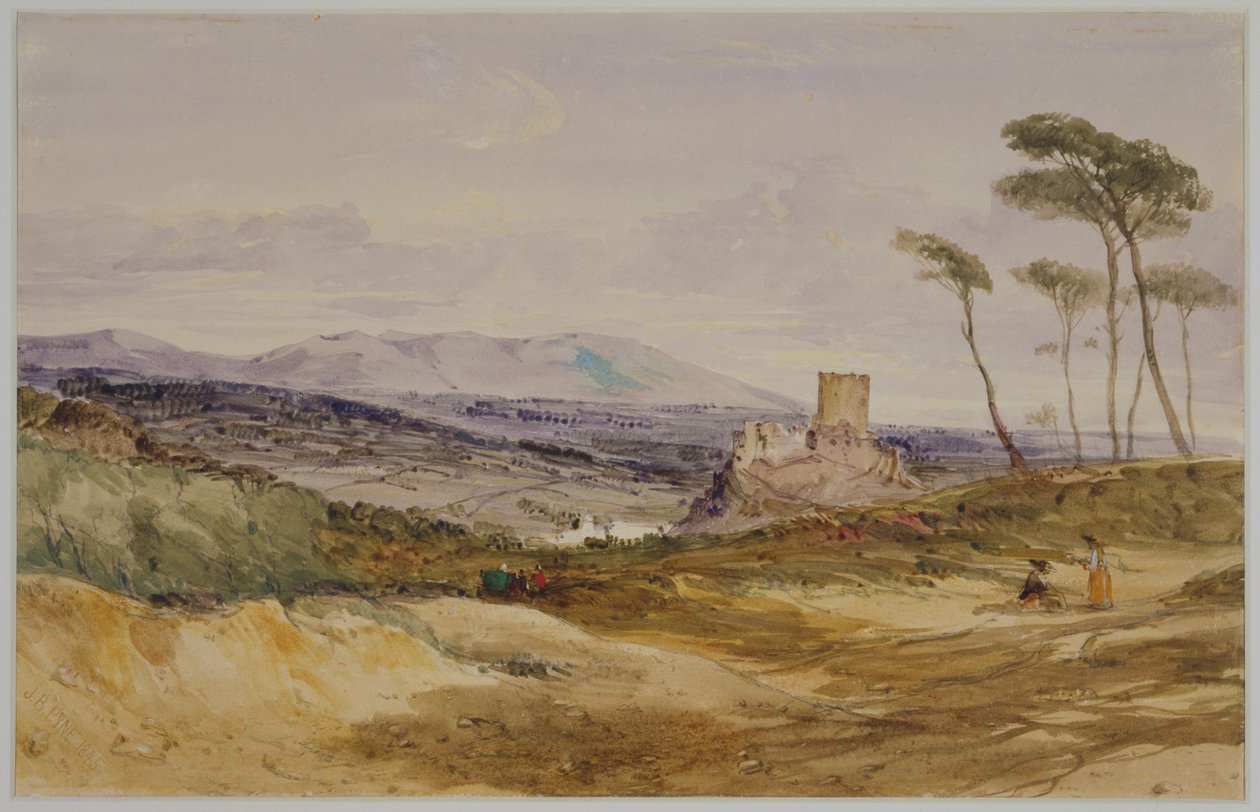 Paysage avec château et personnages - James Baker Pyne