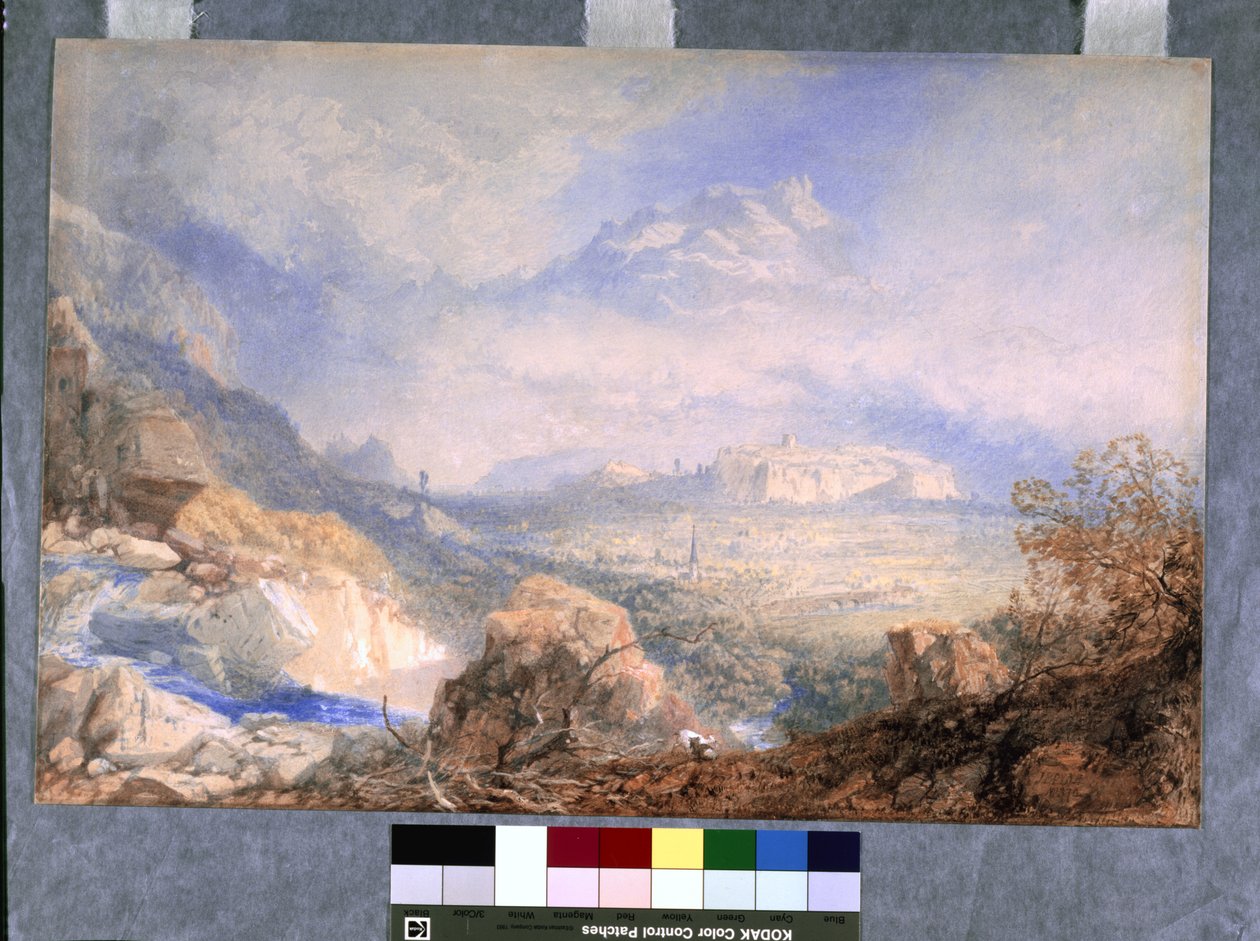 Vallée du Rhône avec la ville et la citadelle de Sion, en Suisse - James Baker Pyne